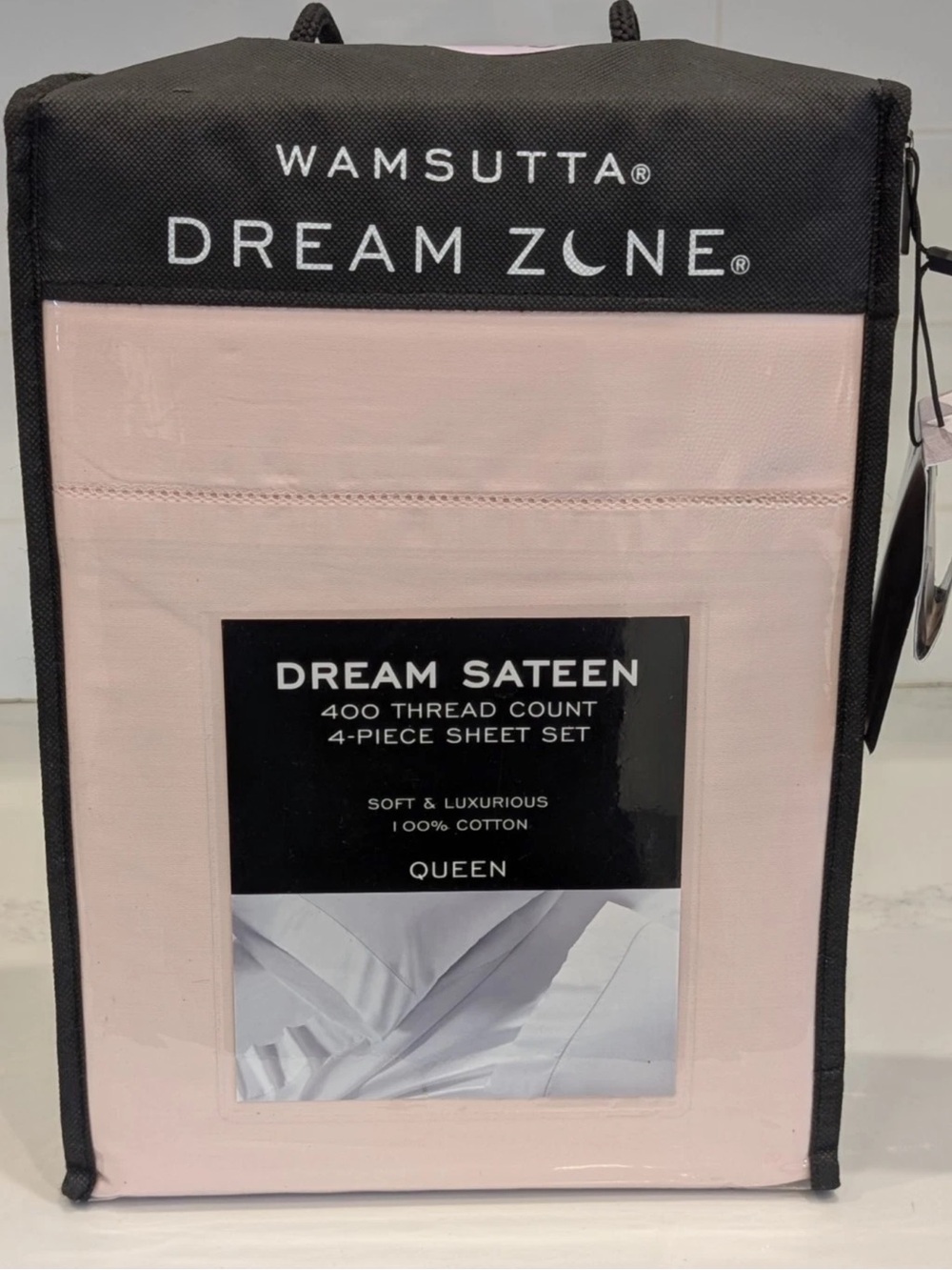 Wamsutta Dream Zone 400 TC Queen Sheet Set 100% Cotton Dream Sateen 4 Piece Pink
